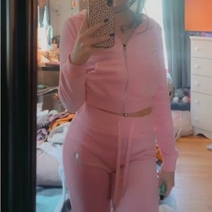 Forever 21 pink juicy couture jogger set size small
